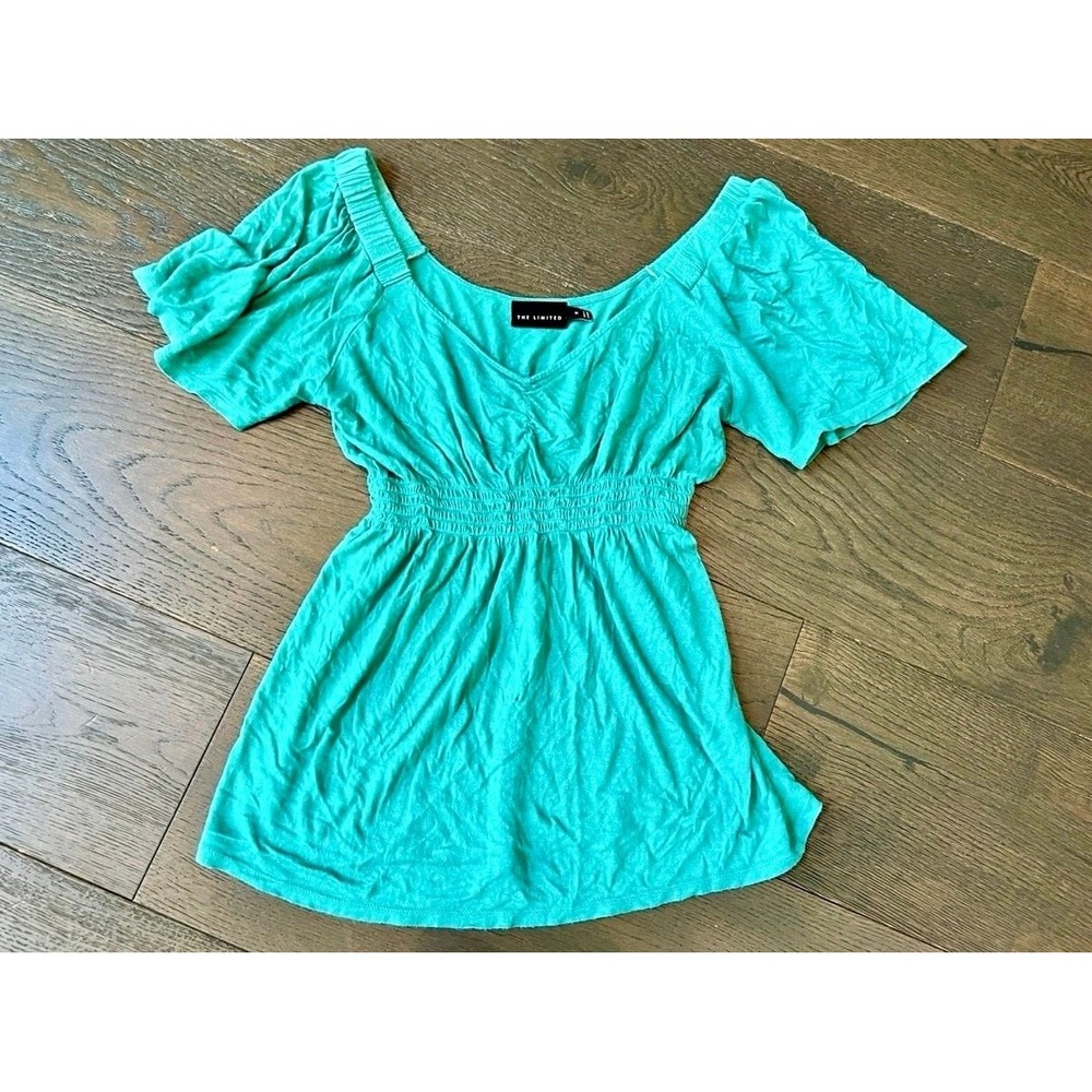 The Limited Blouse M Green Modal Flutter Sleeve Top